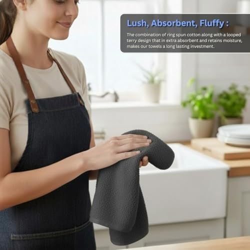 Home Kitchen & More Premium Cotton Hand Towel Set of 4 – Soft, Durable