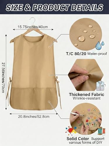 TFTAFAN Cobbler Apron Unisex Waterproof Apron with 2 Deep Pockets Art