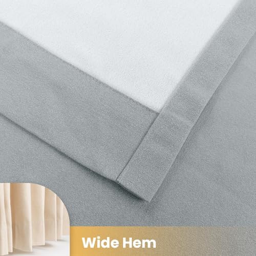 LUSTROWIN Pinch Pleated Curtains 108 Inch Long for Living Room, Light