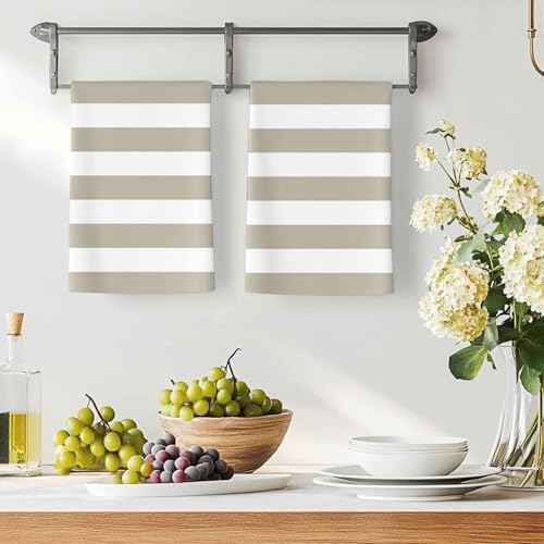 LooPoP Kitchen Towels Set of 3 Classical Stripe Dish Towels and