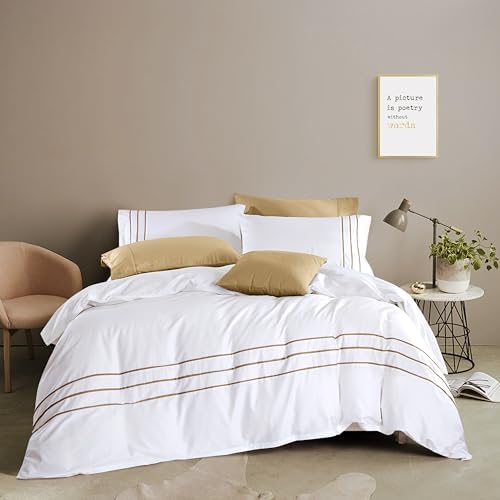 Duvet Cover Set 3 pcs(1 Duvet Cover+2 Pillowcases) 100% Cotton Sateen