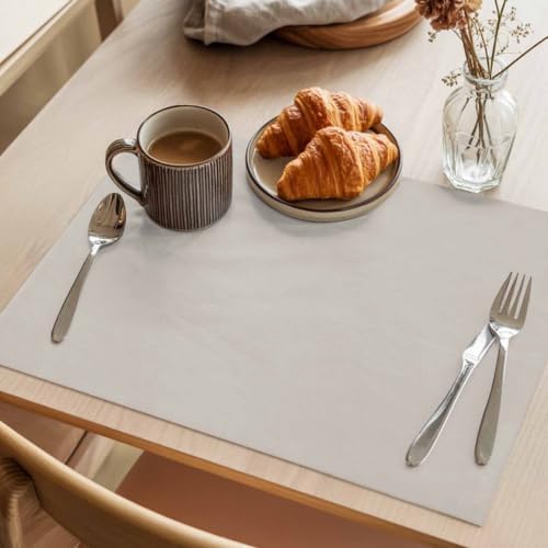 Light Grey Placemats Set of 8, Cotton Linen Fabric Place Mats, Modern