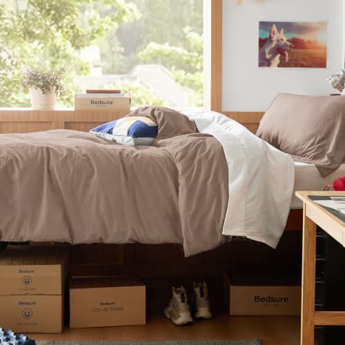 Bedsure Prewashed Twin/Twin XL Duvet Cover, Cotton-Like Bedding Set