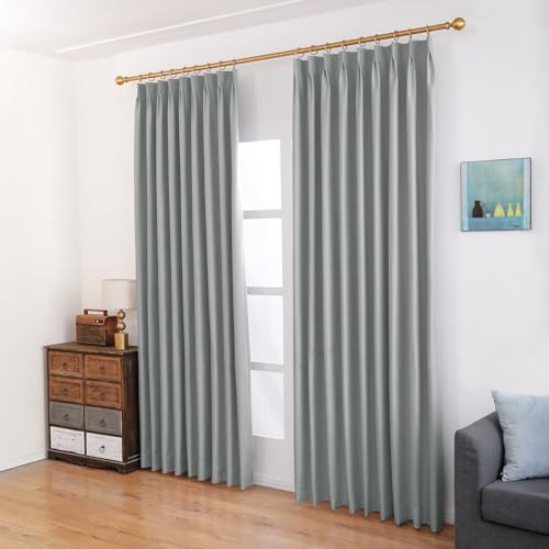 100% Blackout Pinch Pleated Curtains, 84x84 Inches Long, 2 Panels