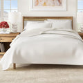 Great Bay Home Full/Queen Quilt Set - 3-Piece Solid, Channel-Stitched