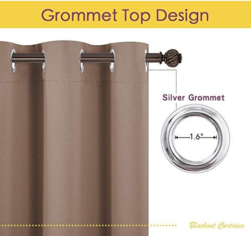 100% Room Darkening Thermal Insulated Blackout Grommet Curtains and