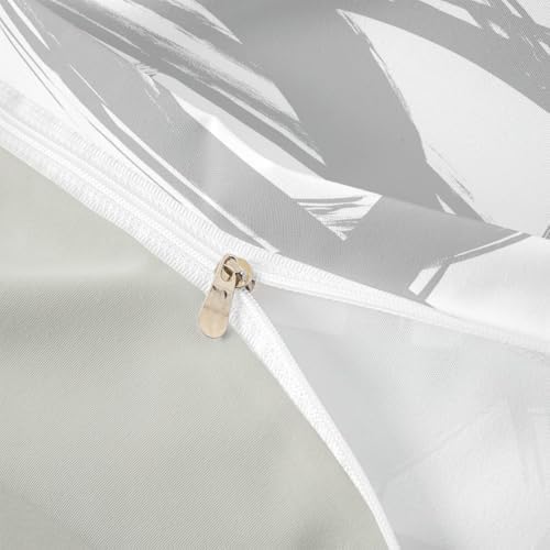 Erosebridal Gray and White Abstarct Queen Comforter Cover for Adult