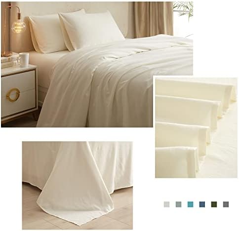 HighBuy Cream White Sheets Full Size Bedding Sheets & Pillowcases Set