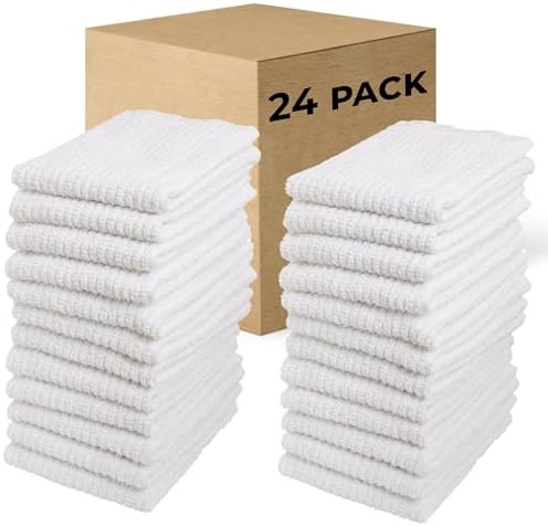 Dish Cloths, 12"x12" Dish Rags, 100% Cotton Kitchen Towels, 24 Pack