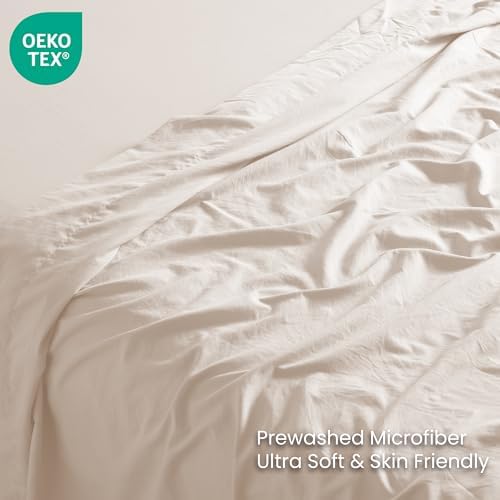 4 Piece Queen Bed Sheet Set, Washed Fitted Sheet, Flat Sheet,2