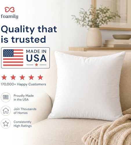 Foamily Couch Pillows Inserts 12x20 (Set of 2) Premium Decorative