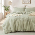 MILDLY Duvet Cover King Ultra Soft Comforter Cover Set 3pcs, Mist Sage