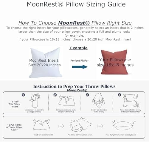 MoonRest® 20x20 Inch Synthetic Down Alternative Square Pillow Insert