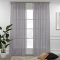 Extra Long Grey Sheer Pinch Pleated Linen Curtains Set of 2 Home Décor