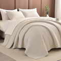 Sanracie California King Bedspreads 120"x120", 100% Cotton Wheat