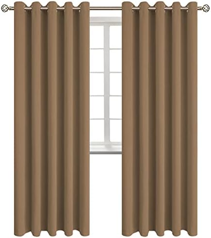 BGment Taupe Blackout Curtains for Living Room 84 Inch Long - 2 Panels