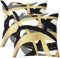 Feelyou Vintage Abstract Throw Pillow Covers Set of 2 Black Gold Grey