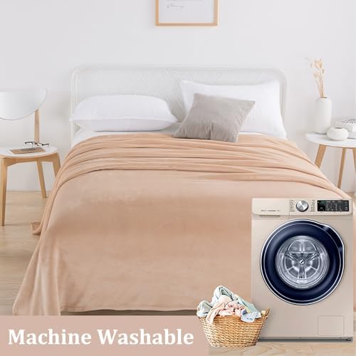 Solid Flannel Fleece Blanket,Plush Throw Fuzzy Lightweight Microfiber