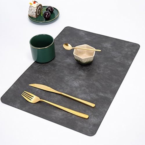 8 PCS Dining Room Placemats Rectangle, 11.82 x 16.93 Inches PU Leather