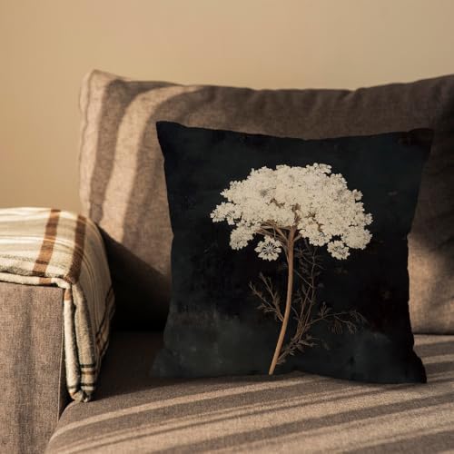 Vintage Pillow Cover, Floral Botanical Throw Pillow Case 18x18 Inch
