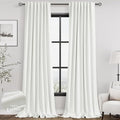 Ivory Linen 100% Black Out Curtains 108 Inches Long 2 Panels Set for