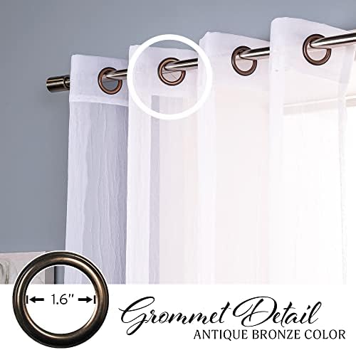 Home Fashion Crushed Voile Sheer Curtain Set of 2 Panels – Antique