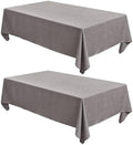 Fitable 2 Pack Stone Faux Linen Tablecloths Rectangle 60x120 Inch