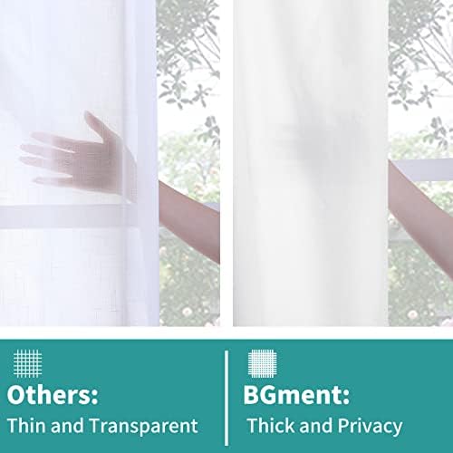 BGment Pure White Curtains 63 Inch Length 2 Panels Set for Bedroom