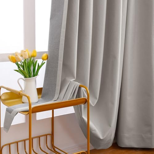 Rock Gray Full Blackout Pinch Pleated Curtains 50 x 84 Inches Long, 1