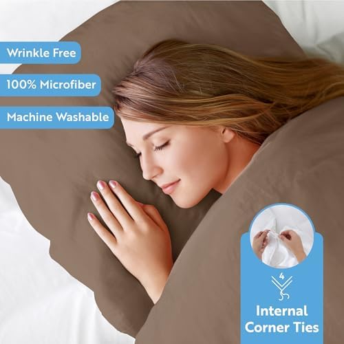 Linen Market Duvet Cover Queen (Taupe) - Experience Hotel-Like Comfort