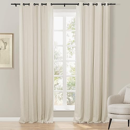 Drapifytex Antique Bronze Grommet Room Darkening Linen Curtains