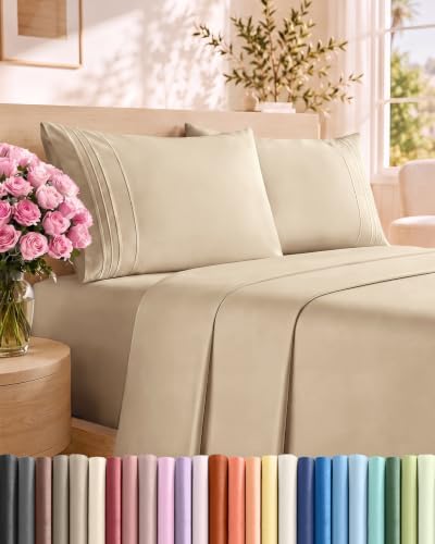 King Size 4 Piece Sheet Set - Comfy Breathable & Cooling Sheets