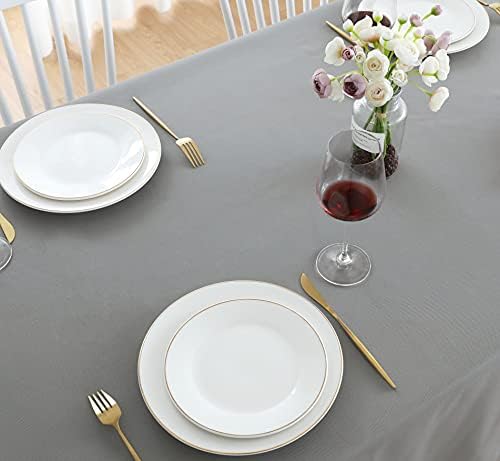 FOLINS&HOME Grey Square Tablecloth, 70 x 70 Inch Waterproof Table