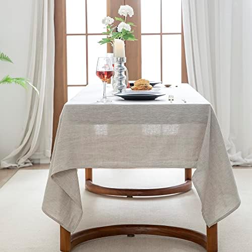 EVERLY 100% Pure Linen Rectangle Tablecloths 108Lx60WInch for