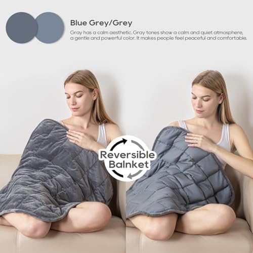 Weighted Blanket 7lbs for Adults (Double-Sided), Small Weighted Lap