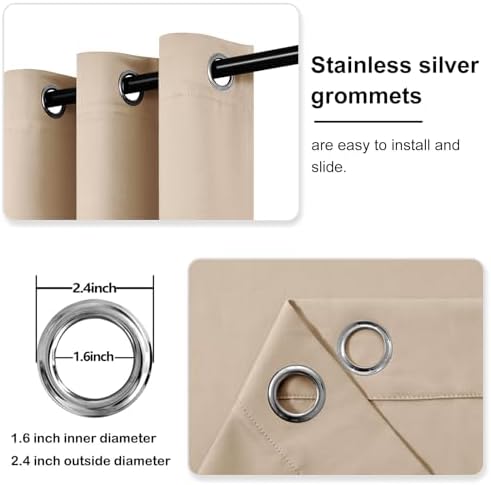 DWCN Blackout Curtains for Bedroom Living Room 52 x 84 Inch 2 Panels