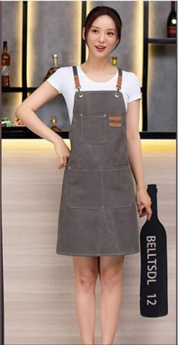 Chef Apron Cotton Canvas Apron. Cross Back Apron for Men Women with
