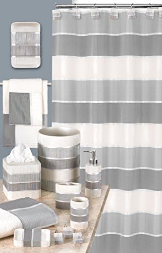 Popular Bath Bath Towels, Madern Collection, 3-Piece Set, Grey