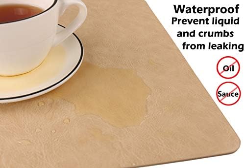 Faux Leather Placemats, Set of 6 PU Table Mats, Easy to Clean, Heat &