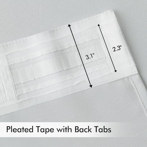 MIULEE Greyish White Back Tab Blackout Curtains 52x63 Inches Long 2