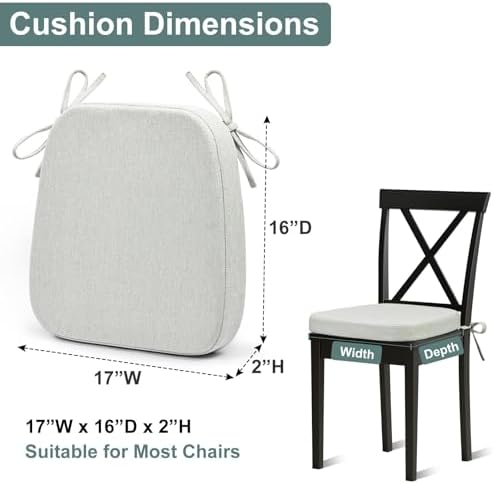 Shinnwa Dining Chair Cushions, Patented Design Molded Memory Foam