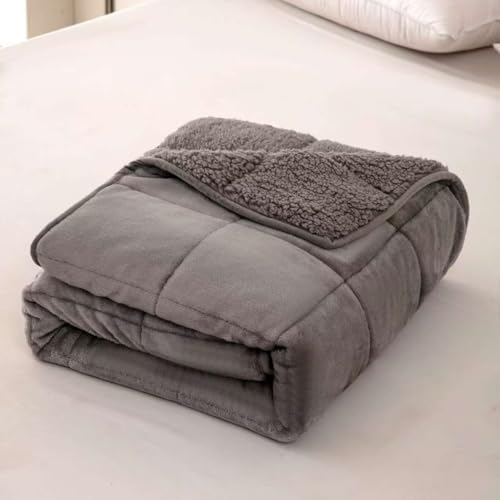 Sherpa 10lb Weighted Blanket for Adult, Both Sides Reversible Velvet