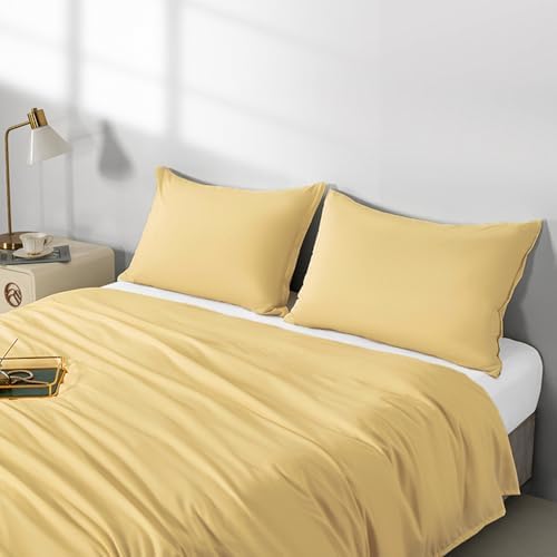 King Size Zipper Pillow Cases Set of 2,Gold,20x36 Inches