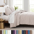 Oversized Full/Queen Duvet Cover Set w/ Zipper 98x98 2 Shams Natural