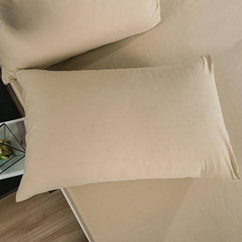 DaDa Bedding Luxury Soft Cotton Fitted Sheet w/Pillow Cases - Neutral