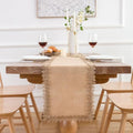 LIGICKY Natural Burlap Table Runners 72 Inches Long Farmhouse Rustic