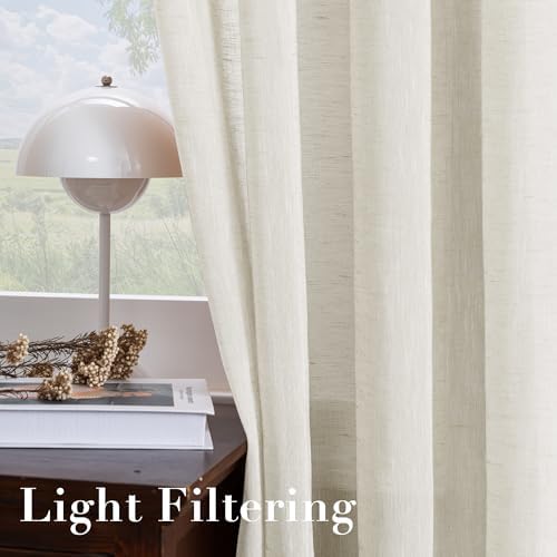 H.VERSAILTEX Natural Linen Semi Sheer Curtains Soft Semi Sheer Curtain