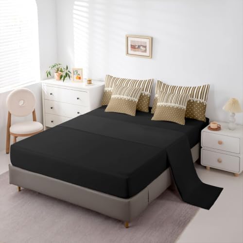 Erosebridal Taupe Heart Striped Queen Comforter Set with Sheets 7 Pcs