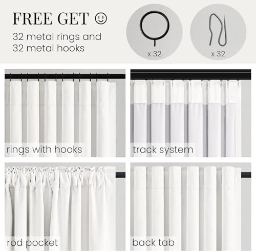 Topfinel 120 Inch Floor to Ceiling Blackout Curtains for Bedroom