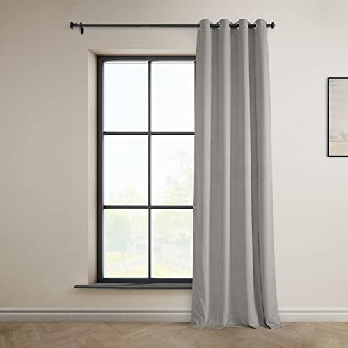 Grommet Plush Velvet Curtains For Bedroom (1 Panel) 50W x 120L, City